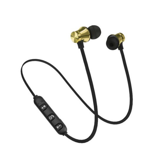 Bluetooth 4.2 Stereo Earphone Headset Wireless Magnetic In-Ear Earbuds  Golden