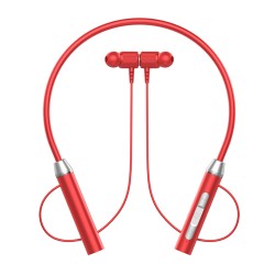 Bluetooth 5.2 Wireless Earphones In-ear Noise Reduction Headset Hanging Neck Ergonomic Sports Headphones Red