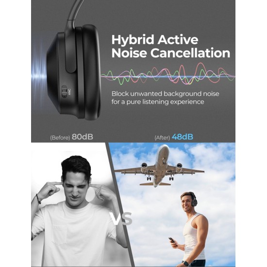 Bluetooth Wireless Headphone Noise Canceling Gaming Headphones With Mic Gamer Headset black