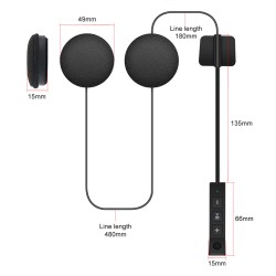 Bluetooth-compatible 5.0 Motorcycle Helmet Headset Stereo Long Battery Life Remote Wake-up Hands-free Call Earphone black