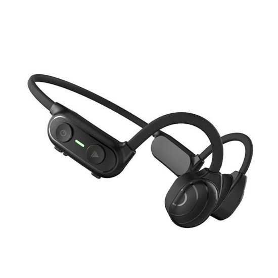 Bone Conduction Headphones Wireless Ear-mounted Ip56 Waterproof Sports Bluetooth-compatible 5.0  Headset Streamlined Sinking Earhook With Alloy black