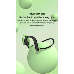 Bone Conduction Headset Bluetooth 5.2 Waterproof Sweatproof Stereo Wireless Sports Earphone W10 Black