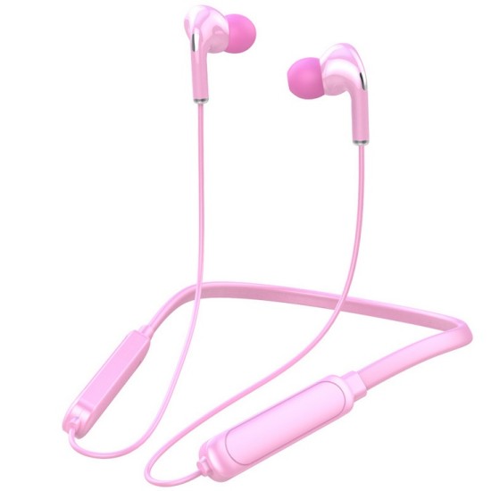 Bt-71 Neck-mounted Bluetooth 5.0 In-ear Wireless  Sports Headphones Pink