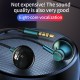 C71 Metal Semi-in-ear Earphone Wire Control Hifi Noise Reduction Earbuds with Microphone Universal Headset Green