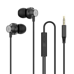 Copper Driver Hifi Sports Headphones 3.5mm In-ear Earphone Ergonomic Bass Music Earbuds Black