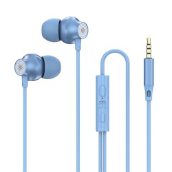 Copper Driver Hifi Sports Headphones 3.5mm In-ear Earphone Ergonomic Bass Music Earbuds Blue