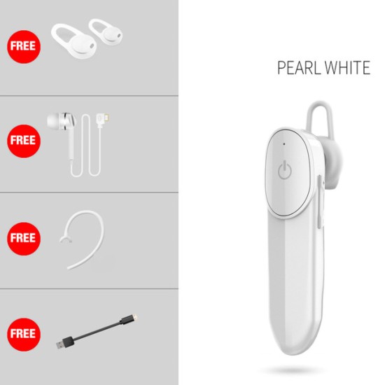 D16 Car Wireless Bluetooth-compatible  5.0  Earphones Mini Business Large-capacity Car Driving Headset Earbuds With Microphone white