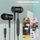 D21 Wired Headset In-ear Bass Earplugs Smart Game Headphones with Microphone for Mobile Computer Universal White