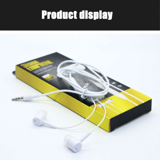 D21 Wired Headset In-ear Bass Earplugs Smart Game Headphones with Microphone for Mobile Computer Universal White