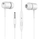 D21 Wired Headset In-ear Bass Earplugs Smart Game Headphones with Microphone for Mobile Computer Universal White