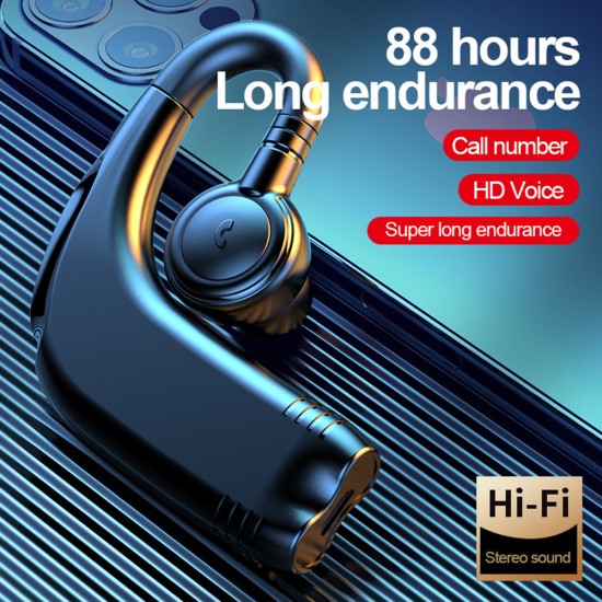 Ear-mounted Headset Business Bluetooth-compatible 5.2 Ultra-long Standby Sports Wireless Car Headphones blue black