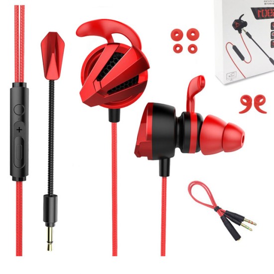 Earphone Gamer Hearing Helmets For Pubg PS4 CSGO Casque Games Headset With Mic Gamer Earphones red