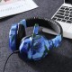 Earphone Gaming Headset Camouflage Headphones with Microphone for PC Laptop Camouflage Blue PC Edition