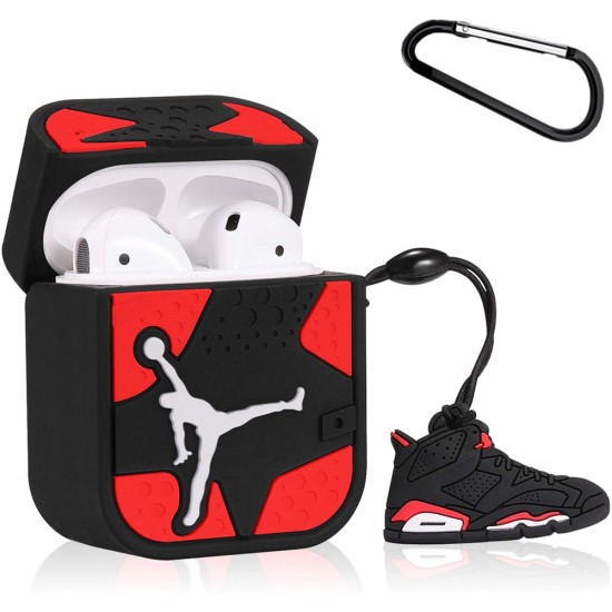 Earphone Protective Case for Airpods 1/2/3 Silicone Shell Storage Box Cartoon Gym Shoes Design Fashion Cover red_For Airpods 1 / 2