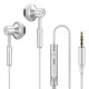 Excellent Sound Quality Wired  Earphones Low-latency Noise Cancelling Ergonomic Design In-ear Stereo Earplugs With Microphone grey