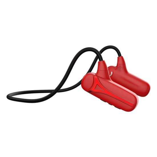 F1 Wireless Bluetooth Headset Hanging Ear Headphone Stereo Waterproof Sports Earphone Red