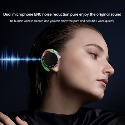 F2 Tws Wireless Bluetooth Headset Stereo Earbuds Display Sports Earphones with Night Running Lights Black