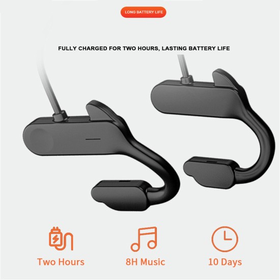 F3 Bone Conduction Bluetooth-compatible  5.2  Earphones Outdoor Wireless Sports Business Headphones Hands-free Hanging Ear Headset black