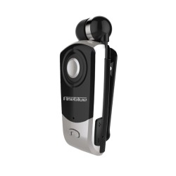 F960 Smart Bluetooth Headset 1-to-2 Telescopic Wireless Clip-on Earphone Handsfree Earbuds Black and Silver