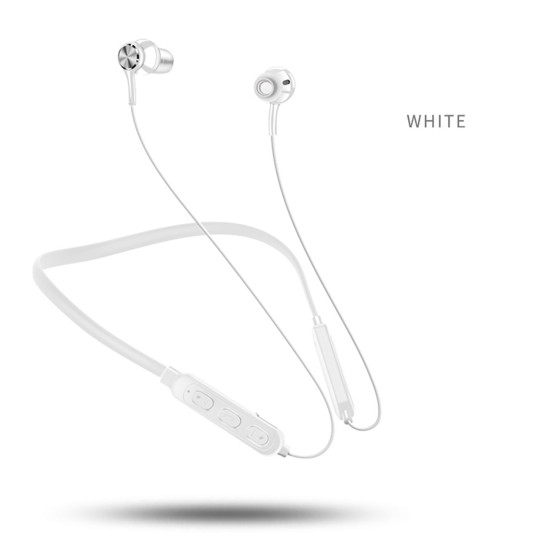 G04 In-ear Bluetooth Headset Handsfree Call Hanging Neck Music Sports Earplugs Magnetic Suction Headphone White