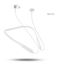 G04 In-ear Bluetooth Headset Handsfree Call Hanging Neck Music Sports Earplugs Magnetic Suction Headphone White