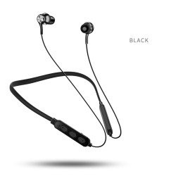 G04 In-ear Bluetooth Headset Handsfree Call Hanging Neck Music Sports Earplugs Magnetic Suction Headphone Black