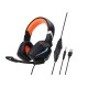 G20 Dynamic Rgb Dual Streamer Wired  Headset Noise Reduction Microphone Stereo Ergonomic Head-mounted Gaming Computer Earphone Black orange