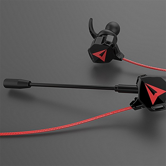 G5 Type-c Interface Gaming In-ear Headphones With Microphone Chicken-eating Headset Earphones Smartphone Wired Mobile Phone Earbuds black red