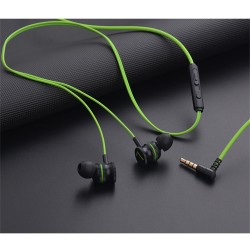 Gaming Wired Headset Elbow Jack Earphone Left Right Channel In-ear Headphones fluorescent green 3.5mm