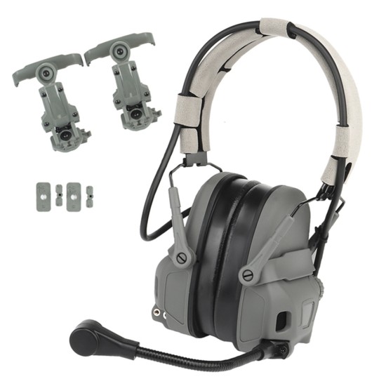 Gen 6 Communication Headset Head Mounted Noise Reduction Headset Silicone Earmuffs (no Pickup) black