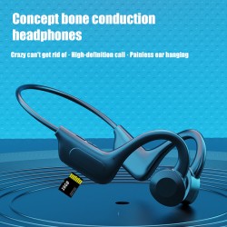 Headphones Bluetooth-compatible 5.1 Wireless Waterproof Comfortable Wear Light Weight Non-ear Sport Headset Black