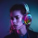 Hollow RGB Gaming Headset Wired Computer Headset Heavy Bass 7.1 Usb Headset With Microphone Black