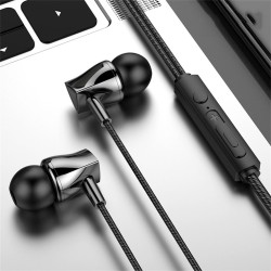 In-ear Bass Stereo Wire Control Headset Subwoofer Music Earphones Sports Earbuds with Microphone X10 Black