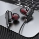 In-ear Subwoofer Headphones Quad Core Double Moving Coil Tuning Wire-controlled Game Headset Black Red