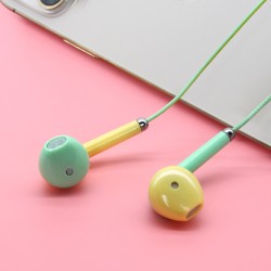 In-ear Wire Control Earphones with Mic Colorful Ergonomic Subwoofer Gaming Headphones Gray White