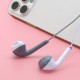 In-ear Wire Control Earphones with Mic Colorful Ergonomic Subwoofer Gaming Headphones Gray White