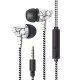 In-ear Wire-controlled Headset with Microphone 3.5mm Stereo Plug Fashion Braided Wire Crack Earphones White