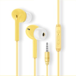 K23 In-ear Wired Phone Headset with Mic 3.6mm Universal Earphone Earbuds Yellow