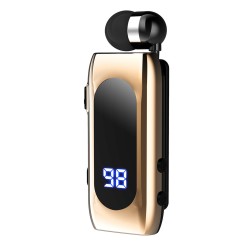 K55 Bluetooth Headset In-ear Single Lavalier Retractable Cable V5.2 Smart Sports Earphone Golden