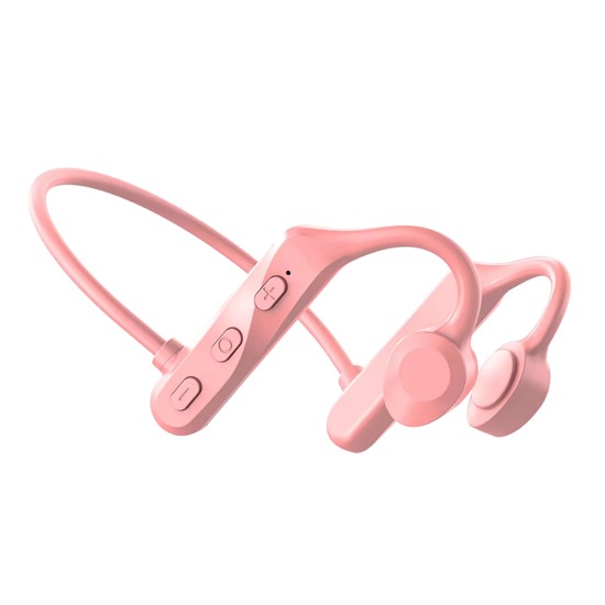 K69 Bone Conduction Bluetooth Headset Wireless Binaural Business Earphone Waterproof Sports Running Earbuds Pink