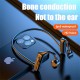 K69 Bone Conduction Bluetooth-compatible Headphones Wireless Hands Free With Microphone Sports Earphone black