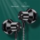 L-shaped 3.5mm Headphones 90 Degree Right Angle Plug Stereo Bass Headset Wire Control In-ear Earbuds Black