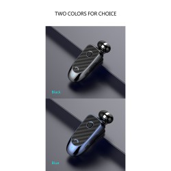 L2 Lavalier Bluetooth Headset Mini Wireless Earbuds Call Remind Vibration Clip Hands-free Earphone Blue