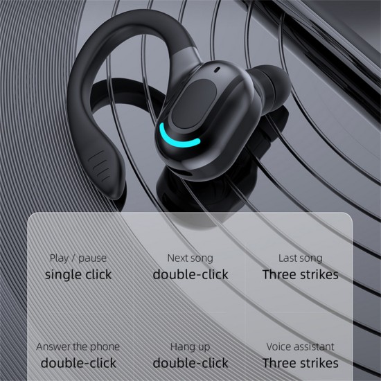 M-f8 Bluetooth-compatible 5.2 Wireless  Headphones Mini Business Ear-hook Type Hifi Subwoofer Noise Cancelling Sports Gaming Earbuds black green