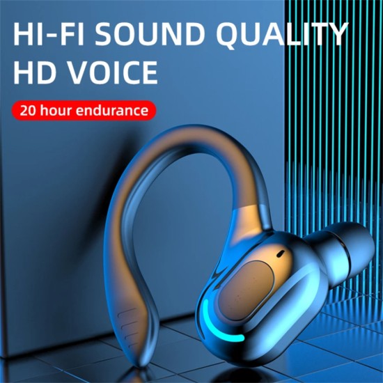 M-f8 Bluetooth-compatible 5.2 Wireless  Headphones Mini Business Ear-hook Type Hifi Subwoofer Noise Cancelling Sports Gaming Earbuds black