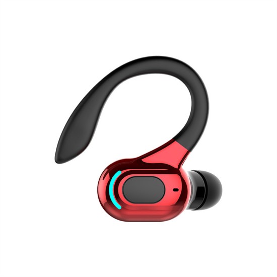 M-f8 Bluetooth-compatible 5.2 Wireless  Headphones Mini Business Ear-hook Type Hifi Subwoofer Noise Cancelling Sports Gaming Earbuds black red