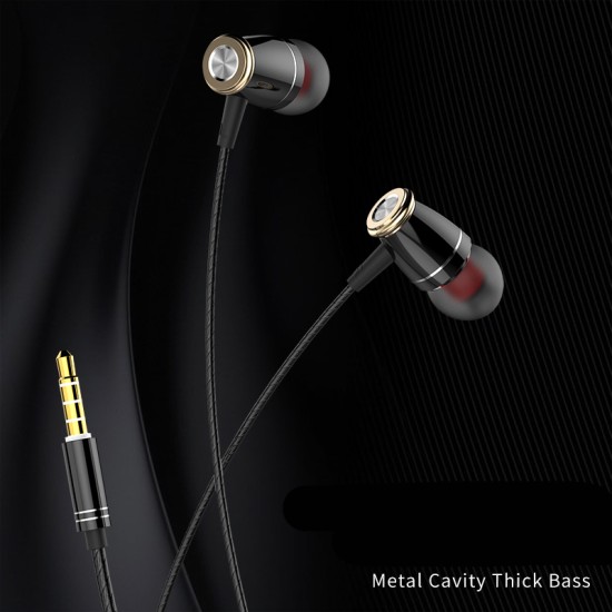 M6 Sport Headsets Wired In Ear Phones Headphone, Noise Cancelling Head Phones With Mic, Music Earphones For Mobile Phone Computer Pc black