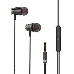 M6 Sport Headsets Wired In Ear Phones Headphone, Noise Cancelling Head Phones With Mic, Music Earphones For Mobile Phone Computer Pc black