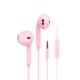 Macaron K08 Wired  Headphones, Noise Cancelling Stereo In-ear Earphone, Sport Music Headset, With Mic 3.5mm Jack Universal Earpods pink