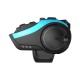 Motorcycle Cycling Helmet Headset 2000m 6 Riders Intercom Headphone Rechargeable Bluetooth 5.0 Blue